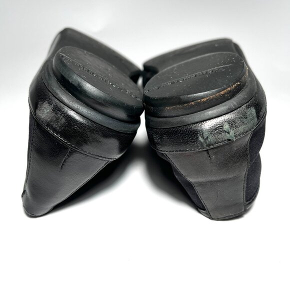 Thierry Rabotin Made in Italy Slip On Flats in Black Stretch Fabric Leather - Picture 7 of 10